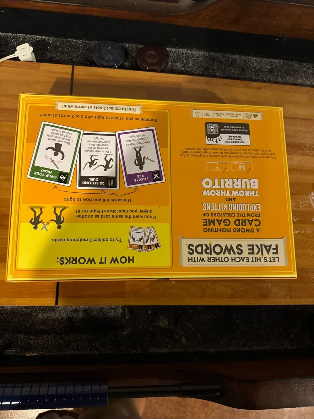 Let's Hit Each Other With Fake Swords Foam Sword Card Game Exploding Kittens